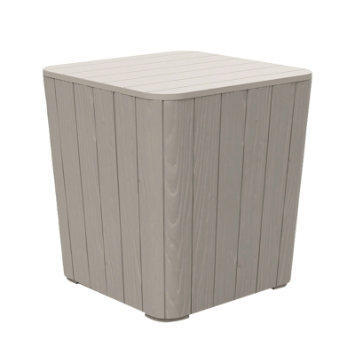 Outsunny Wood Effect Coffee Table Square Storage Box Garden Furniture Bucket Patio Grey