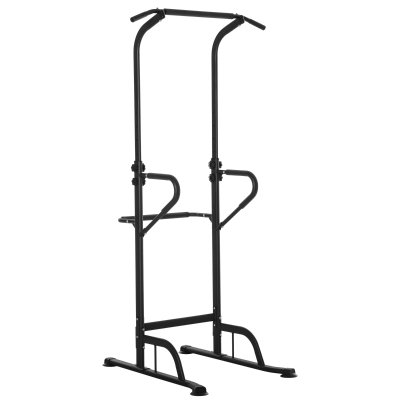 HOMCOM Pull Up Bar Multi-Function Height Adjustable Power Tower Dip Station Equipment