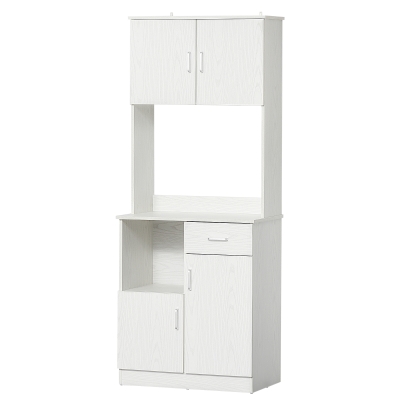 HOMCOM Modern Kitchen Pantry Cupboard Kitchen Storage Cabinet w/ Drawer and Shelves, 71W x 41D x 178Hcm