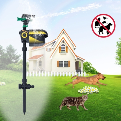 PawHut ABS Movement Sensor Water Sprinkler Garden Animal Repellent Black