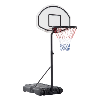 HOMCOM Steel Frame Freestanding Basketball Hoop Height Adjustable Basketball Stand Black