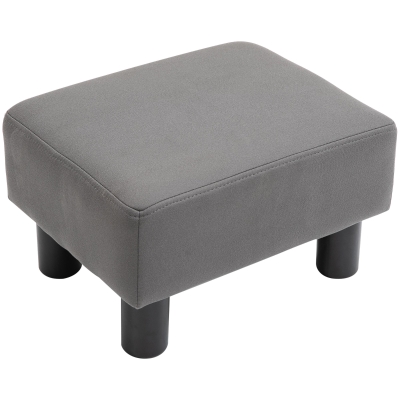 HOMCOM Footstool Ottoman Footrest Seat Chair Luxury Small Grey Home Office