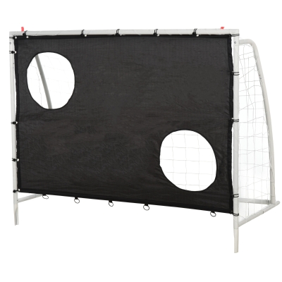 HOMCOM PE Net Weather Resistant Rebounder Football Goal Sports White