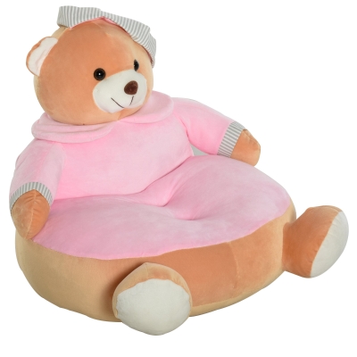 HOMCOM Animal Kids Sofa Chair Cute Pajamas Bear with Armrest for 18-36 months Pink