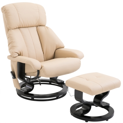 HOMCOM Recliner Massage Chair Arm Chair Armchair & Stool 10 Point Massage Function