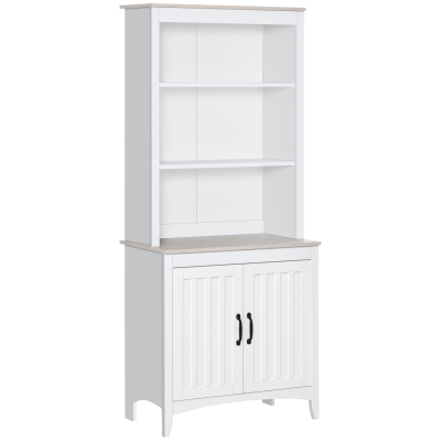 HOMCOM Kitchen Cupboard Freestanding Sideboard with Cabinet Shelves Open Countertop