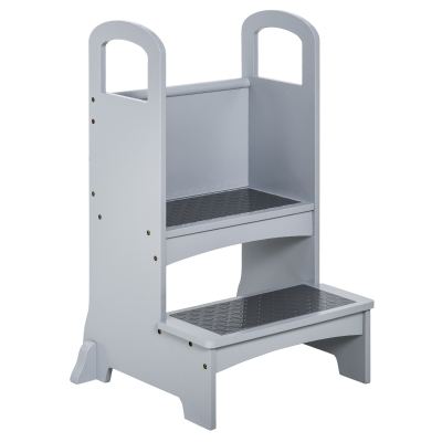 HOMCOM Kitchen Helper Step Stool with 2 Steps & Handles Suitable for Children