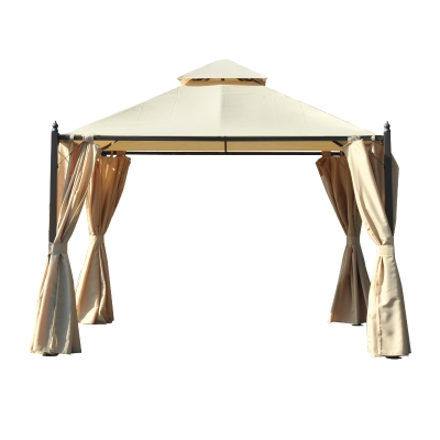 Outsunny Tente de Réception Style Colonial Beige 201 x 43,5 x 22 cm