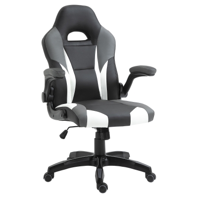 Vinsetto Silla Gaming Ergonómica Silla para Gamers Silla de Escritorio de Oficina 360° Giratoria con Apoyabrazos elevables para Videojuegos Trabajo 68x66x114-124 cm Negro