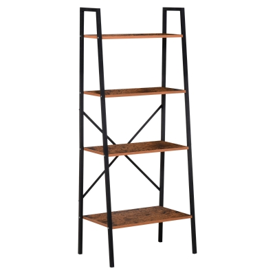 HOMCOM Estantería de Escalera con 4 Estantes Estantería Escalonada de Pie para Baño Salón 60x35x145cm