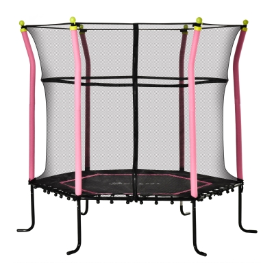 HOMCOM Kids Trampoline Mini Bouncer Jumper w/ Enclosure Net Indoor/Outdoor