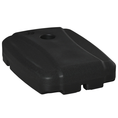 Outsunny Square Parasol Base Umbrella Stand Weights w/ Wheels Water or Sand Filled Black
