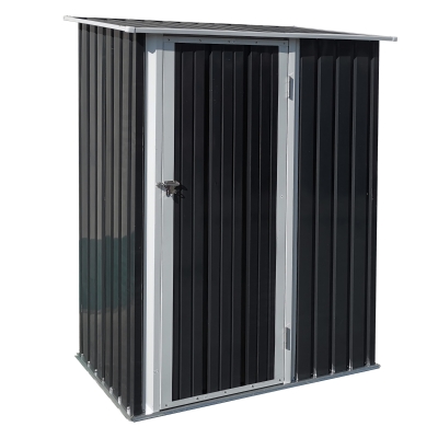 Outsunny Outdoor Storage Shed Steel Garden Shed w/ Lockable Door for Backyard Grey