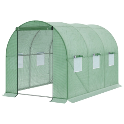 Outsunny Walk-in Poly tunnel Round / Gable Top Garden Greenhouse Heat Shed 3L X 2W X 2H M