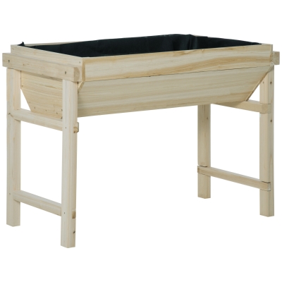 Outsunny Raised Garden Bed Wooden Elevated Planter Box for Backyard to Grow Vegetables