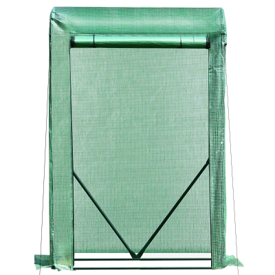 Outsunny Serre de jardin serre à tomates anti-UV dim. 100L x 50l x 150H cm porte zipée déroulante acier PE vert