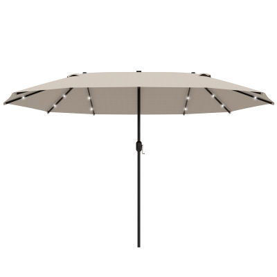 Outsunny Sonnenschirm Oval Khaki 440 x 260 cm