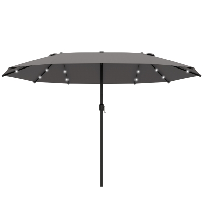 Outsunny Sonnenschirm Oval Dunkelgrau 440 x 260 cm
