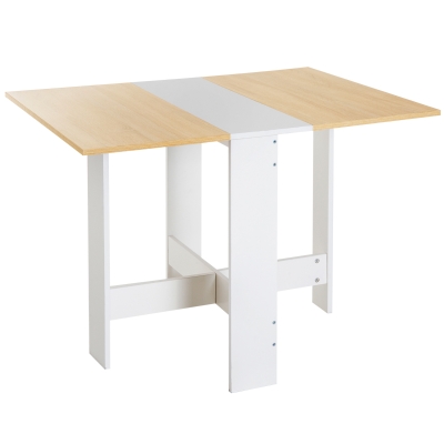 HOMCOM Mesa de Comedor Plegable Mesa Extensible Cocina Salón Mesa Auxiliar con 2 Alas Abatibles Ahorra Espacio Diseño Moderno 103x76x73,5cm Madera