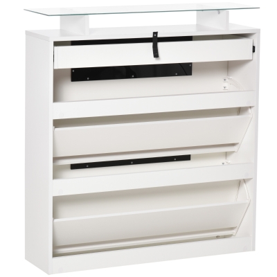 Armoire à chaussures design contemporain blanc
