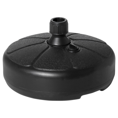 Outsunny Base de Sombrilla Rellenable de Agua 13 kg o Arena 19 kg Soporte de Parasol Redondo Apto Postes de Ø38 mm para Jardín Patio Terraza Ø38x21,5 cm Negro