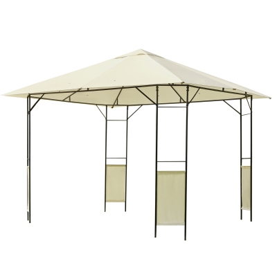 Carpa Cenador para Jardín o Terraza - Color Crema - Acero y Poliéster - 3x3x2,6 m