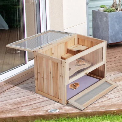 Pawhut Gabbia per Criceti e Piccoli Roditori, 60x35x42cm