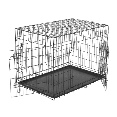 PawHut Transportin Negro ABS Acero 106x71x76cm + 1 Bandeja