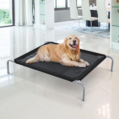 PawHut Letto per Cani da Interno Esterno Cuccia Brandina 110L x 80Pcm fino 31.8kg Nera