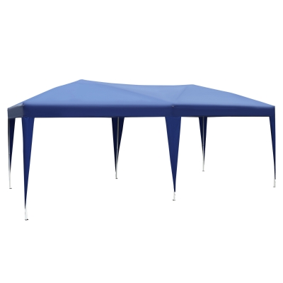 Outsunny Carpa Plegable en Acordeón 5,91x2,97x2,55 m con Toldo Bolsa Transporte Incluida Cenador Gazebo de Acero Tela Oxford Resistente al Agua Color Azul