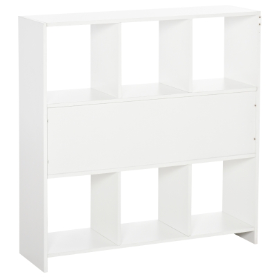 HOMCOM Estantería Librería con 8 Compartimentos Estantería de Exposición Libros Estilo Moderno para Sala de Estar Dormitorio Oficina 97,5x30x100 cm Blanco