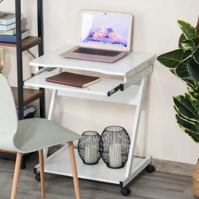 Masa cu roti, suport pc/laptop, 60x48x73cm alb