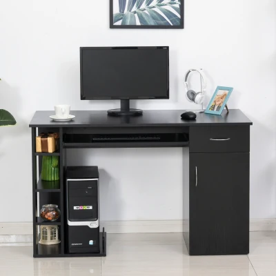 HOMCOM Masa de birou pentru PC Ergonomica cu Raftu