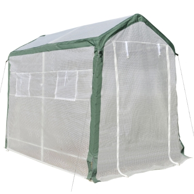 Outsunny Sera de Gradina Folie din PE cu 4 Ferestre, 240x180x200cm