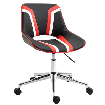HOMCOM Scaun de Birou Pivotant si Reglabil Stil Gaming, din Piele Ecologica