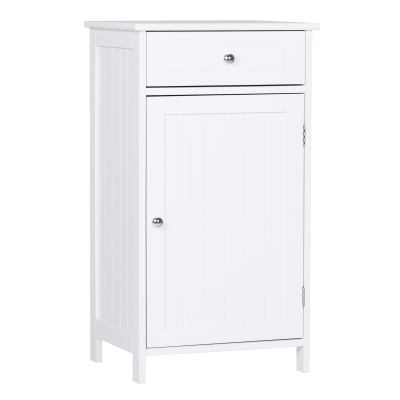 kleankin Mobila pentru Baie Usa Basculanta si Sertar Alb 43 x 34 x 77cm