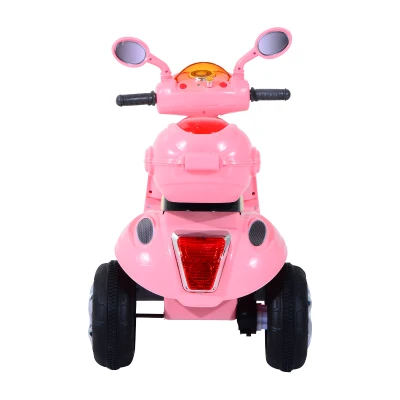 HOMCOM Motoreta Tricicleta Electrica pentru Fetite 6V cu Lumini si Muzica, Roz(m-8)