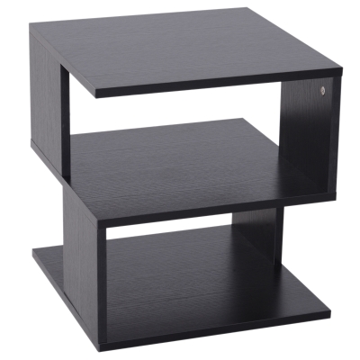 HOMCOM Masuta de cafea 3 Etajere Mobilier Modern din Lemn 40x40x43cm