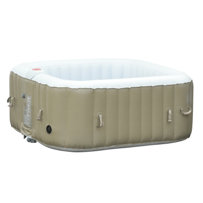 Outsunny Cada Hidromasaj Gonflabil 100 Jeturi pentru 2-4 Persoane 150L x 150L x 65Hcm