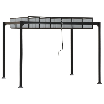 Outsunny pergola cu trapa pentru foisor gradina 3.48x3m, gri