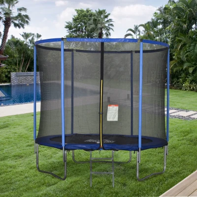 Trambulina pentru Copii/Adulti Φ244x240cm Albastru-Negru