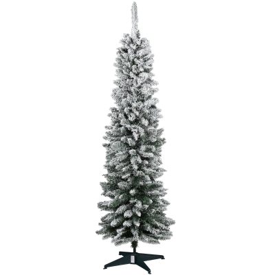 HOMCOM Pom de Craciun 180 cm Pin artificial acoperit cu plus alb cu 390 ramuri