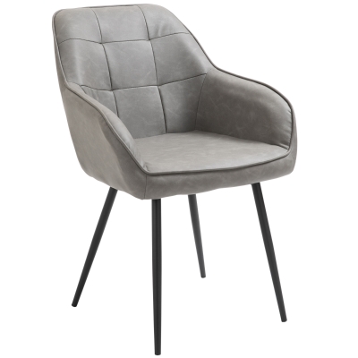 HomCom scaun elegant, tapitat, 61x58x84cm, gri