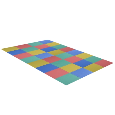 Homcom Covor Puzzle 32 Piese 63x63cm in EVA Moale Colorat