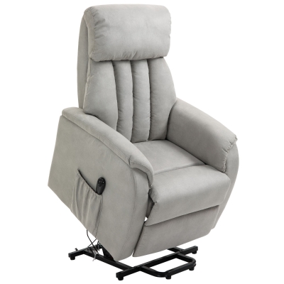 Homcom Fotoliu Electric cu Suport de Ridicare 150° si sistem Recliner pentru Relaxare in Textil, Gri 77x93x110cm