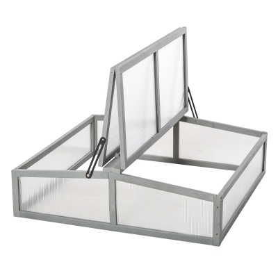 Outsunny Mini Sera din Lemn si Policarbonat pentru Balcon sau Gradina Gri
