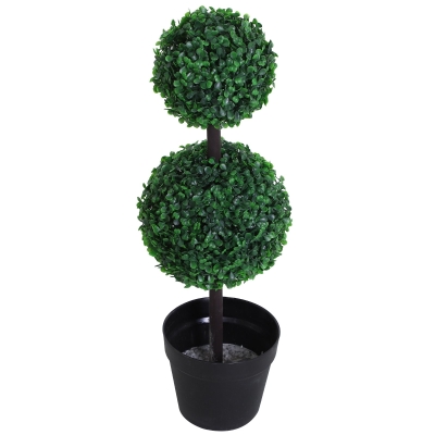 Outsunny Planta Artificiala Cimisir Doua Sfere de Extern si Intern cu Vas Ф23 x 67cm