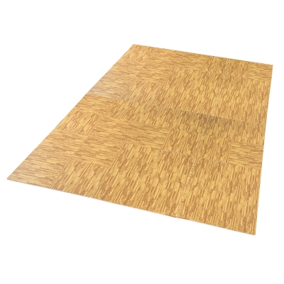 Homcom Covor Puzzle in EVA Efect Lemn Natural 42 Piese 61.5x61.5cm