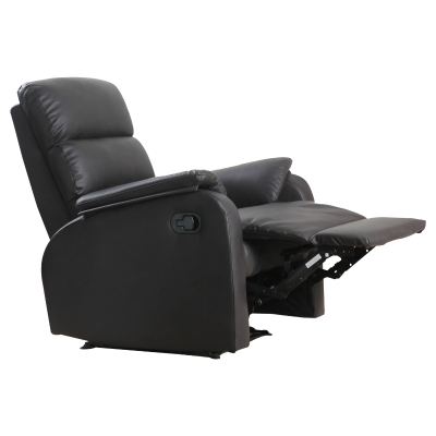 Homcom Fotoliu Relax Rabatabil Manual in Piele Sintetica, Maro, 75x92x99cm