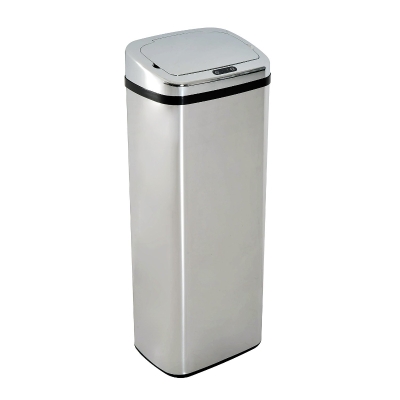 HomCom Cos de Gunoi Rectangular in Otel Inox cu Senzor cu Infrarosu, 50L